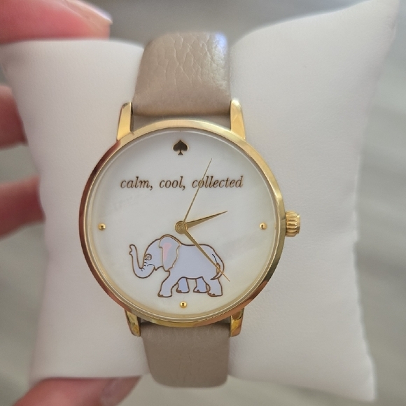 Kate Spade Gold Elephant Watch with Tan Strap - Picture 1 of 9